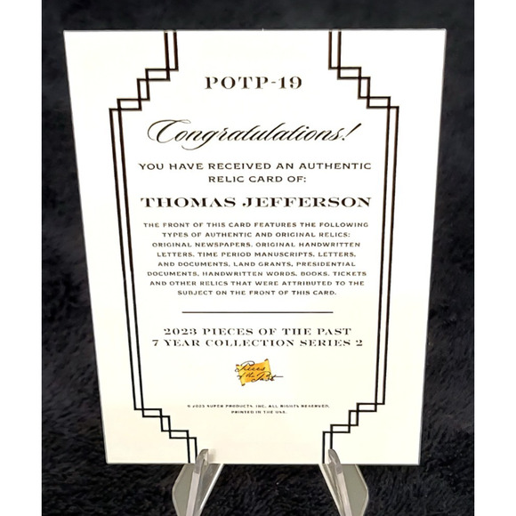 Authentic Handwriting Relic of Thomas Jefferson 3rd President of the USA - Picture 4 of 4